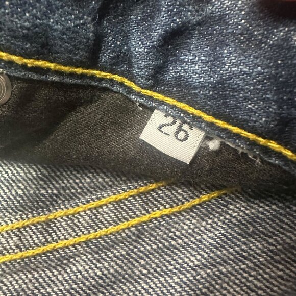 Paper Denim & Cloth Womens 26/2 Blue Denim Boot Cut Jeans Dark Wash 5 Pocket - Picture 3 of 15